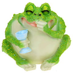 Лягушка толстая с рюмкой (полистоун)