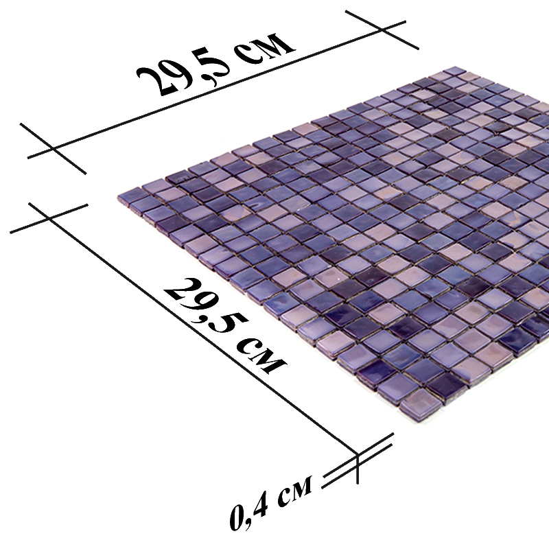 N42 Мозаика одноцветная чип 15 стекло Alma Mono Color фиолетовый квадрат глянцевый