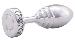 Серебристая анальная втулка Doxy Ribbed Butt Plug - 10,5 см. - 