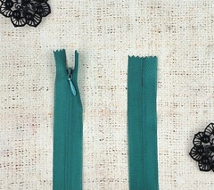 Молния спираль потайная Т3, 50 см, зелёная бирюза