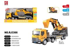 Машина инерционная светомузыкальная автовоз с экскаватором, 42*20см