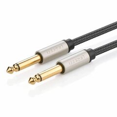Кабель  UGREEN AV128 (10636) 6.5mm Male to Male Stereo Auxiliary Aux Audio Cable, 1м, серый