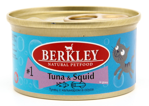 Berkley консервы для кошек №1 (тунец с кальмаром) в соусе 85 г