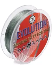 Леска плетеная Scorana EVOLUTION 135м зеленая 0,18мм EVOx4-135G-18