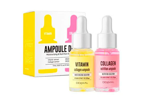 Сыворотка для лица «Витамины и коллаген» DERMAL, 2шт