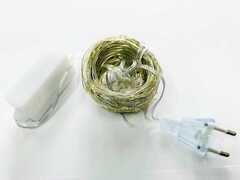 Светодиодная гирлянда, Роса, 600 Led теплый белый, медный светлый провод с контроллером, 8 режимов, 5 м (от сети)