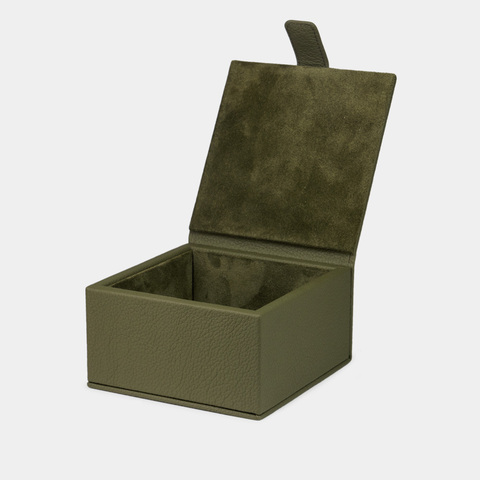 Кофр для хранения из кожи теленка, зеленого цвета