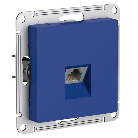Розетка компьютерная разъём RJ 45 6 кат. Цвет Аквамарин. Schneider Electric AtlasDesign. ATN001186