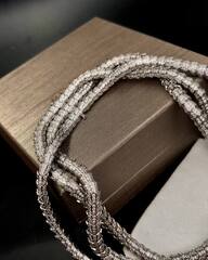 84042- Колье-чокер ЗМЕЯ -SERPENTI тройная из стали, качество lux