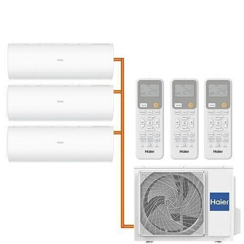 Мульти сплит-система Haier 3 x AS20PS1HRA-M / 3U55S2SR5FA на 3 комнаты 20+20+20 м2