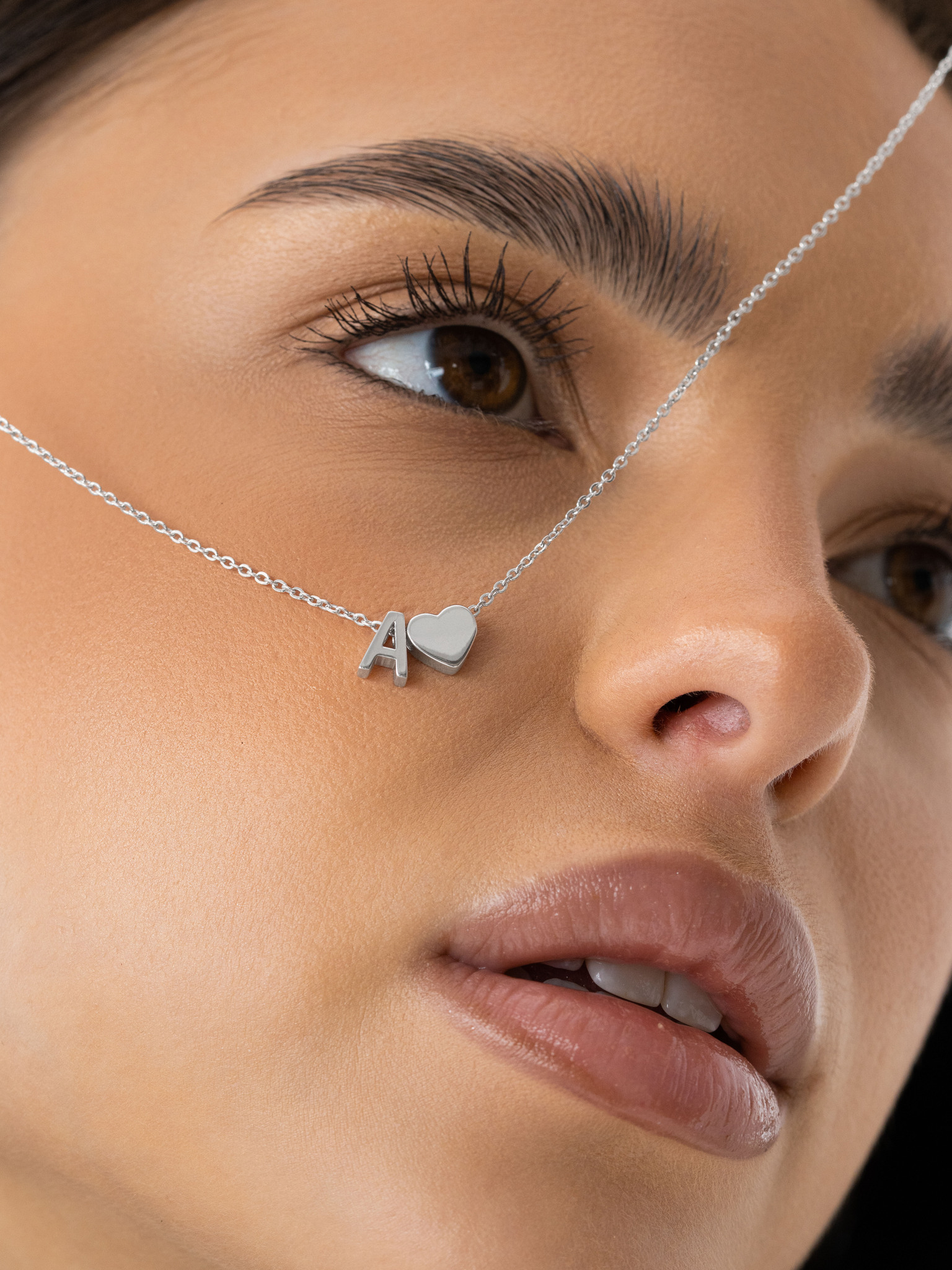 Колье Буква А с сердцем