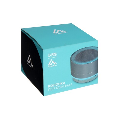Портативная колонка Luazon LAB-05, 3 Вт, 520 мАч, Bluetooth, USB, microSD, microUSB, серебристый