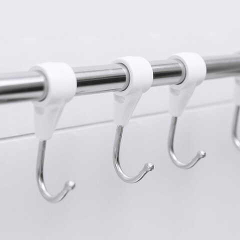 Полка для ванной с крючками, цвет: белый