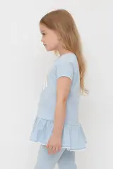 туника  для девочки  КР 302746/голубой,любимые ромашки к563