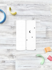 Сет из 2х муслиновых пелёнок Mjölk Ночное небо/White