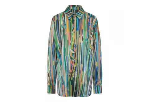 Рубашка шелковая женская Mollen с узором полоски