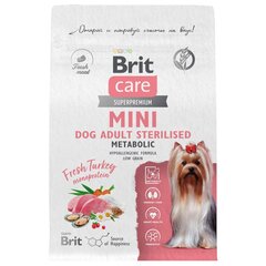 Корм для стерилизованных собак мини пород Брит BRIT CARE Mini Adult Sterilised Metabolic с индейкой 1,5кг