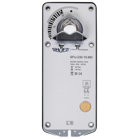 Электропривод Shuft SFU-230-10-MD с моментом вращения 10 Нм с возвратной пружиной