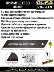 OLFA 18 мм, с сегментированным лезвием, нож (OL-LTD-L-LFB)
