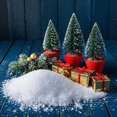 Снег искусственный 1-2 мм, белый, рассыпчатый, 45-50 гр.