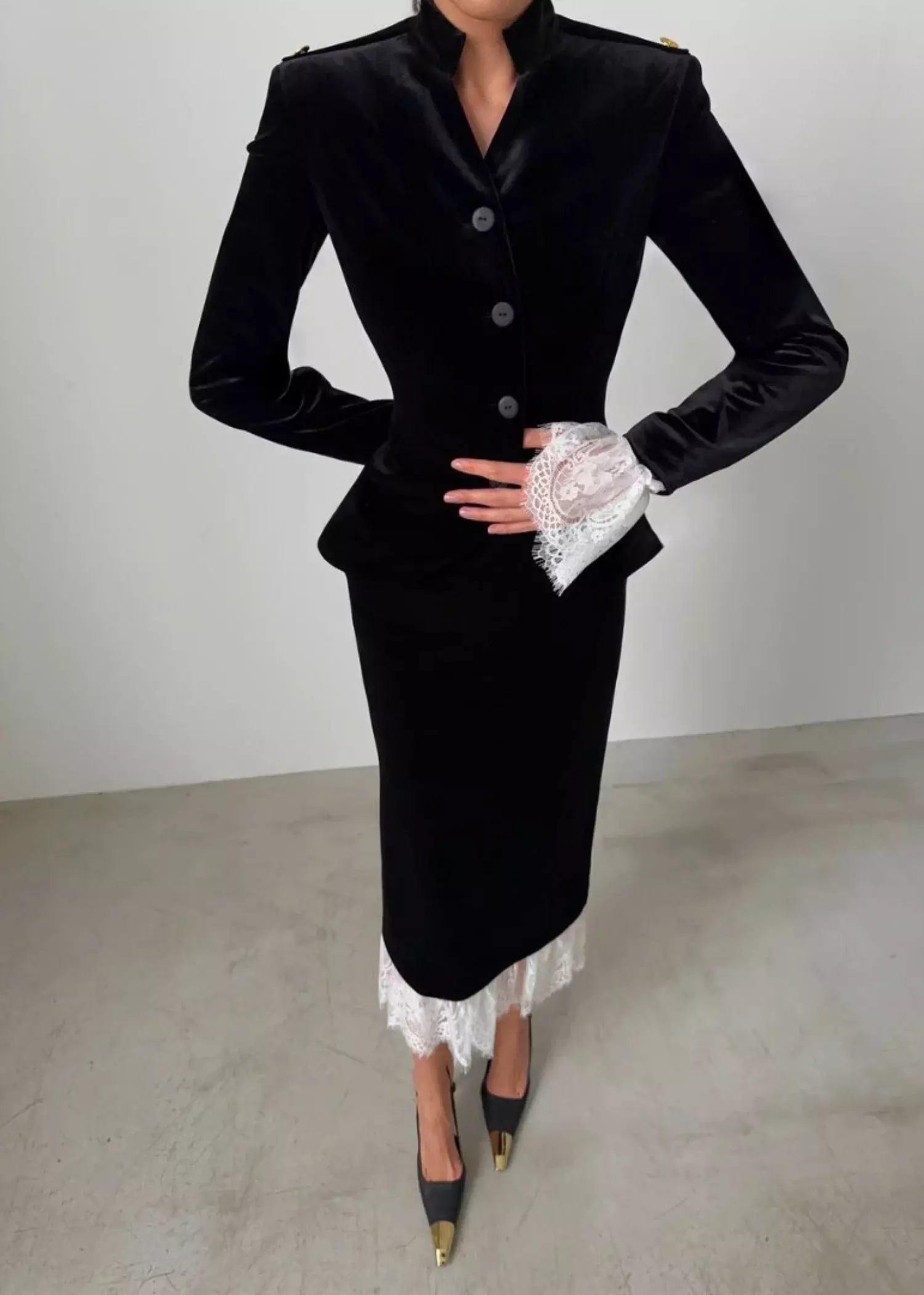 Элегантный жакет из бархата "Imba", Черный