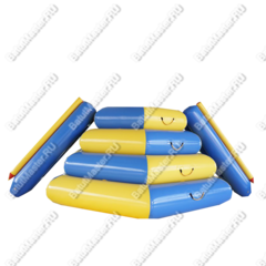 Надувной водный аттракцион "Веселые ярусы" сине-желтый 5*4*2 м