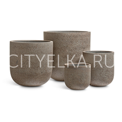 Кашпо TREEZ ERGO - Hard Rock - Цилиндрическая Чаша - Песок серый беж