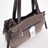 Сумка Саломея 505 эко-замша серый шоколад