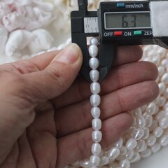 Жемчуг натуральный речной, рис, 7-9 мм, 1 нить, Ж025