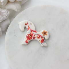 Подвеска Лошадка, хохлома, 30*40 мм, S020