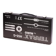 Набор метчиков и плашек M3-M12 37пр HSS-G Terrax by Ruko A245020