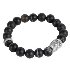 Bracelet skull Pierre Véritable / Черно-серый