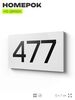 Номер на дверь 477, табличка на дверь для офиса, квартиры, кабинета, аудитории, склада, белая 120х70 мм, Айдентика Технолоджи