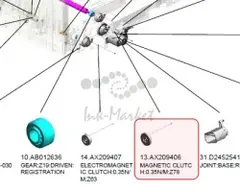Электромагнитная муфта - 0.5N M- 28Z Aficio1035 для Ricoh AX209406