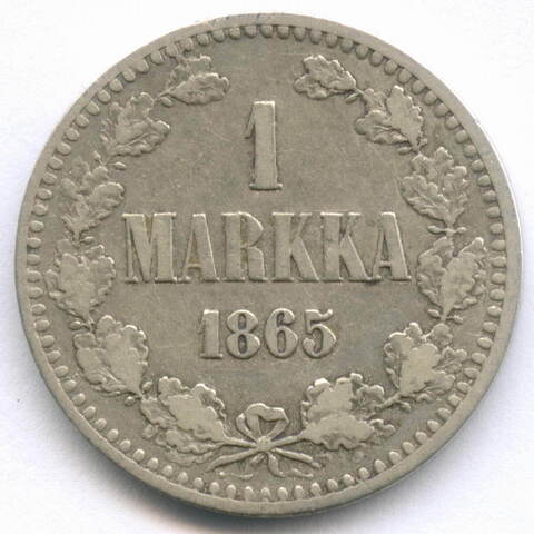 1 марка 1865 год (S). Россия для Финляндии. VF