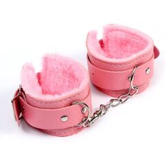 Стильные розовые наручники с мягкой подкладкой - 