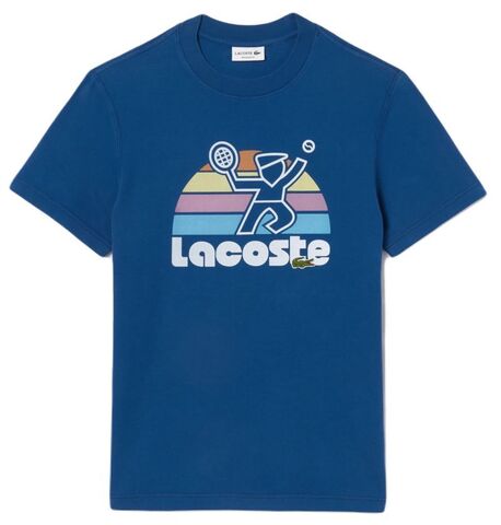 Теннисная футболка Lacoste Washed Effect Tennis Print T-Shirt - blue