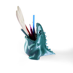 Подставка для карандашей голодный Динозаврик, зеленый, 3D печать