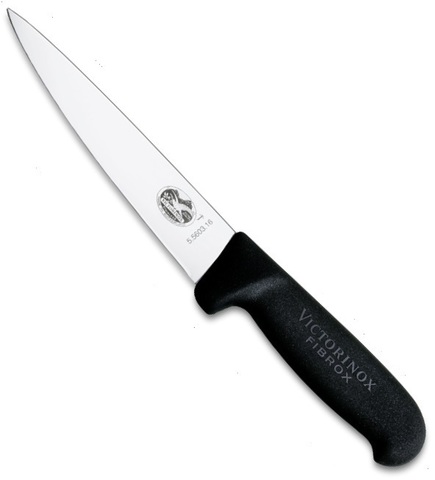Нож Victorinox для разделки мяса, лезвие 18 см, черный