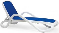 Шезлонг-лежак пластиковый Nardi Alfa, белый, синий