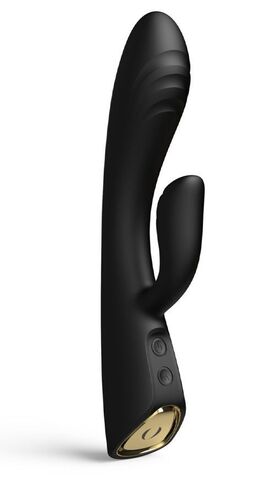 Черный вибратор-кролик Flexi Rabbit с функцией подогрева - 21,2 см. - Dorcel 6072882