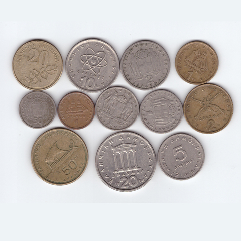 Набор монет 12 шт Греция (№ 3)