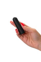 Черная перезаряжаемая вибропуля RealStick CALIBER - 7 см. - 