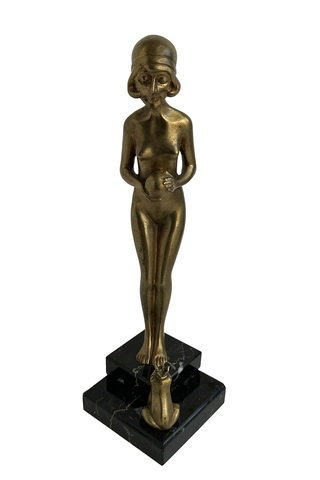 Царевна-лягушка в стиле ар-деко. Бронза, литье, поделочный камень. XX век.