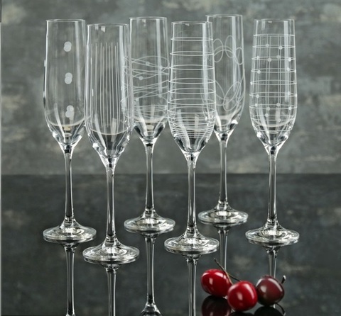 Набор из 6 бокалов для шампанского «Виола Elements», 190 мл