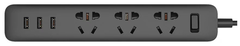 Удлинитель Xiaomi Mi Power Strip 3 (XMCXB01QM), чёрный 1.8 м