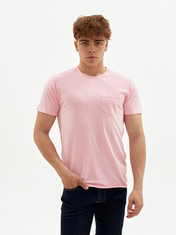 Футболка однотонная с карманом Bowery NYC Slub Pink