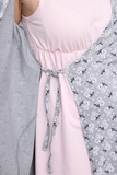 Комплект для беременных и кормящих с халатом и сорочкой 09972 серый-розовый