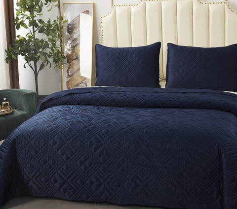 Покрывало 230х250 и 2 наволочки 50х70 Sofi De MarkO Себастьян Синий