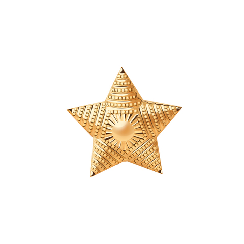003- Звезда на погоны майорская из красного золота 585 пробы большая